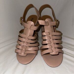 Qupid Blush Strappy Heels